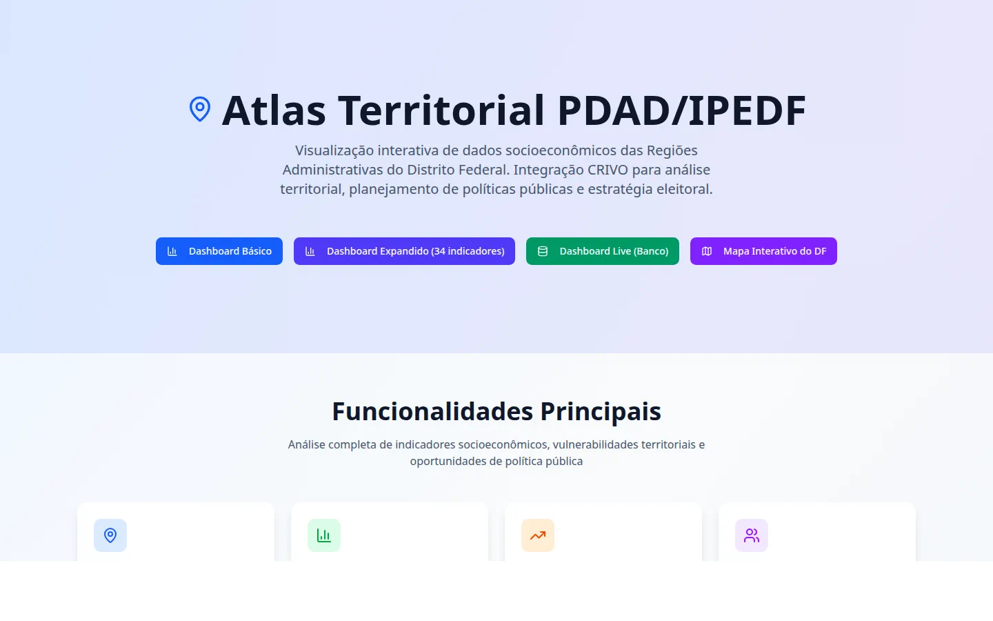 Interface do PDAD CRIVO